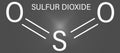 Sulfur dioxide molecule. Skeletal formula. Royalty Free Stock Photo