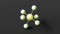 sulfur hexafluoride molecule, molecular structure, sulphur hexafluoride, ball and stick 3d model, structural chemical formula with