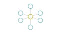 sulfur hexafluoride molecule, structural chemical formula, ball-and-stick model, isolated image sulphur hexafluoride