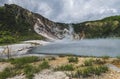 Sulfur Hot spring at Oyunuma Lake, Noboribetsu Onsen, Hokkaido,