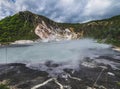 Sulfur Hot spring at Oyunuma Lake, Noboribetsu Onsen, Hokkaido, Royalty Free Stock Photo