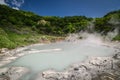 Sulfur Hot spring at Oyunuma Lake, Noboribetsu Onsen, Hokkaido, Royalty Free Stock Photo