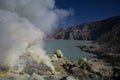 Sulfur mine Inside crater of Ijen volcano, Royalty Free Stock Photo