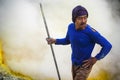 Sulfur Miner at Work, Kawah Ijen Volcano, East Java, Indonesia