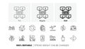 Sulfur mineral, Lock and Mobile finance line icons. For web app, printing. Line icons. Vector