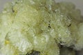 Sulfur Mineral. Yellow Crystals of Mineral Sulfur Royalty Free Stock Photo