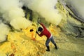 Sulfur miners in the Ijen crater