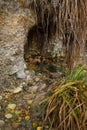 Sulfur river banks at Lavino in autumn in Abruzzo in Italy