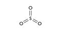 sulfur trioxide molecule, structural chemical formula, ball-and-stick model, isolated image sulphur trioxide