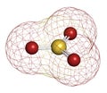 Sulfur trioxide pollutant molecule. Principal agent in acid rain