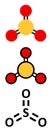 Sulfur trioxide pollutant molecule. Principal agent in acid rain