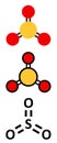 Sulfur trioxide pollutant molecule. Principal agent in acid rain Royalty Free Stock Photo