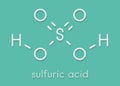 Sulfuric acid H2SO4 strong mineral acid molecule. Skeletal formula. Royalty Free Stock Photo
