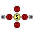 Sulfuric acid molecule icon Royalty Free Stock Photo