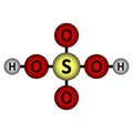 Sulfuric acid molecule icon