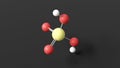 sulfuric acid molecule, molecular structure, mineral acid, ball and stick 3d model, structural chemical formula with colored atoms Royalty Free Stock Photo