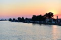 Sulina river branch at sunset