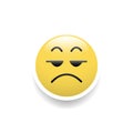 Sullen face emoticon,Vector and Illustration