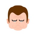 Sullen face man. Gloomy head guy. vector illustration Royalty Free Stock Photo