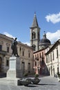 Sulmona , square with statue of poet Ovid Royalty Free Stock Photo