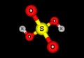 Sulphur acid molecular structure on black background Royalty Free Stock Photo
