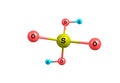 Sulphur acid molecular structure on white background