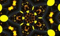 Sulphur inside an atom. Seamless background from natural sulphur mineral. Hell pentagram