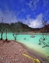 Sulphur Lake in Kawah Putih or White Crater, Ciwidey, West Java, Indonesia.