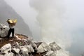 Sulphur miner in Ijen Royalty Free Stock Photo