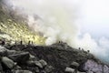 Sulphur miner in Ijen Royalty Free Stock Photo