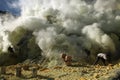 Sulphur mines Kawah Ijen in East Java, Indonesia