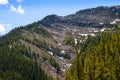 Looking down on the town of Banff from the top of Sulphur Mountain Royalty Free Stock Photo