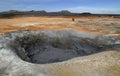 Sulphur mud hole in Hverir, Iceland Royalty Free Stock Photo