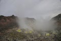 Sulphur pieces on Iozan (sulfur mountain) active volcano area, Akan National Park, Hokkaido, Japan Royalty Free Stock Photo