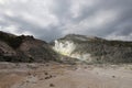 Sulphur pieces on Iozan (sulfur mountain) active volcano area, Akan National Park, Hokkaido, Japan Royalty Free Stock Photo