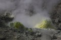 Sulphur pieces on Iozan (sulfur mountain) active volcano area, Akan National Park, Hokkaido, Japan Royalty Free Stock Photo