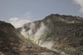 Sulphur pieces on Iozan (sulfur mountain) active volcano area, Akan National Park, Hokkaido, Japan Royalty Free Stock Photo