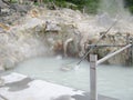 Sulphur pond on top of Fuji Hakone japanese park Royalty Free Stock Photo