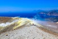 Sulphur steam on crater Royalty Free Stock Photo