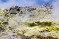 Sulphur steam on a volcano Royalty Free Stock Photo