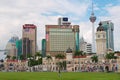 Sultan Abdul Samad building with modern buildings at the background in Kuala Lumpur, Malaysia.