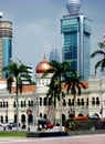 The Sultan Abdul Samad Building with the Petronas Towers in the background Kuala Lumpur, Malaysia