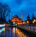 Sultan Ahmed Blue Mosque at night. Istanbul, Turkey Royalty Free Stock Photo