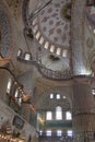 Sultan Ahmed Mosque (Blue Mosque), Istanbul. Hand-painted blue tiles adorn the mosqueÃ¢â¬â¢s interior wall