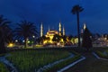 Sultan Ahmed Mosque in Istanbul against the blue sky Royalty Free Stock Photo