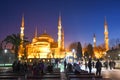 Sultan Ahmet Blue mosque at early evening in Istanbul, the capital of Turkey.