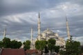 Sultan Ahmet Camii ( Blue Mosque ) glows in early evening light Royalty Free Stock Photo