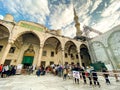 Sultan Ahmet Camii, Istanbul. Blue Mosque turkish islamic landmark with six minarets. Theme of Islam and Faith. Turkey