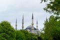 Sultan Ahmet Mosque, also known as Blue Mosque of Istanbul, during a storm with cloudy sky. Spectacular and dramatic view of Royalty Free Stock Photo