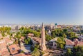 Sultan Alaaddin Camii Minaret. Antalya Turkey. Drone view Royalty Free Stock Photo